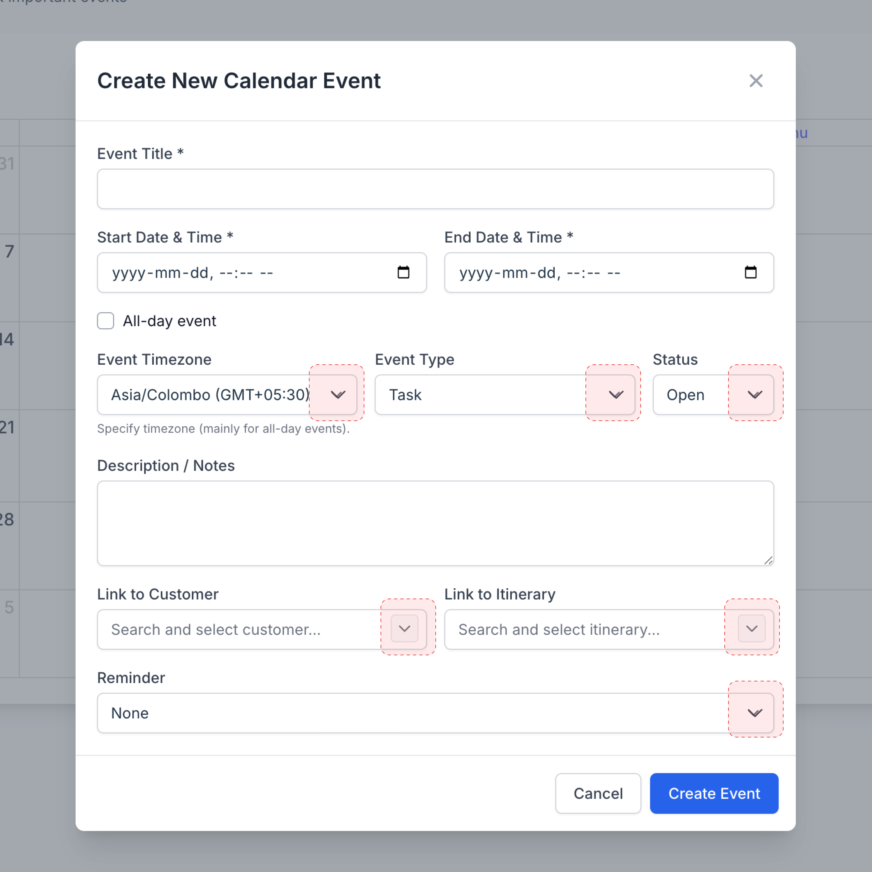 Input fields and components styled inconsistently