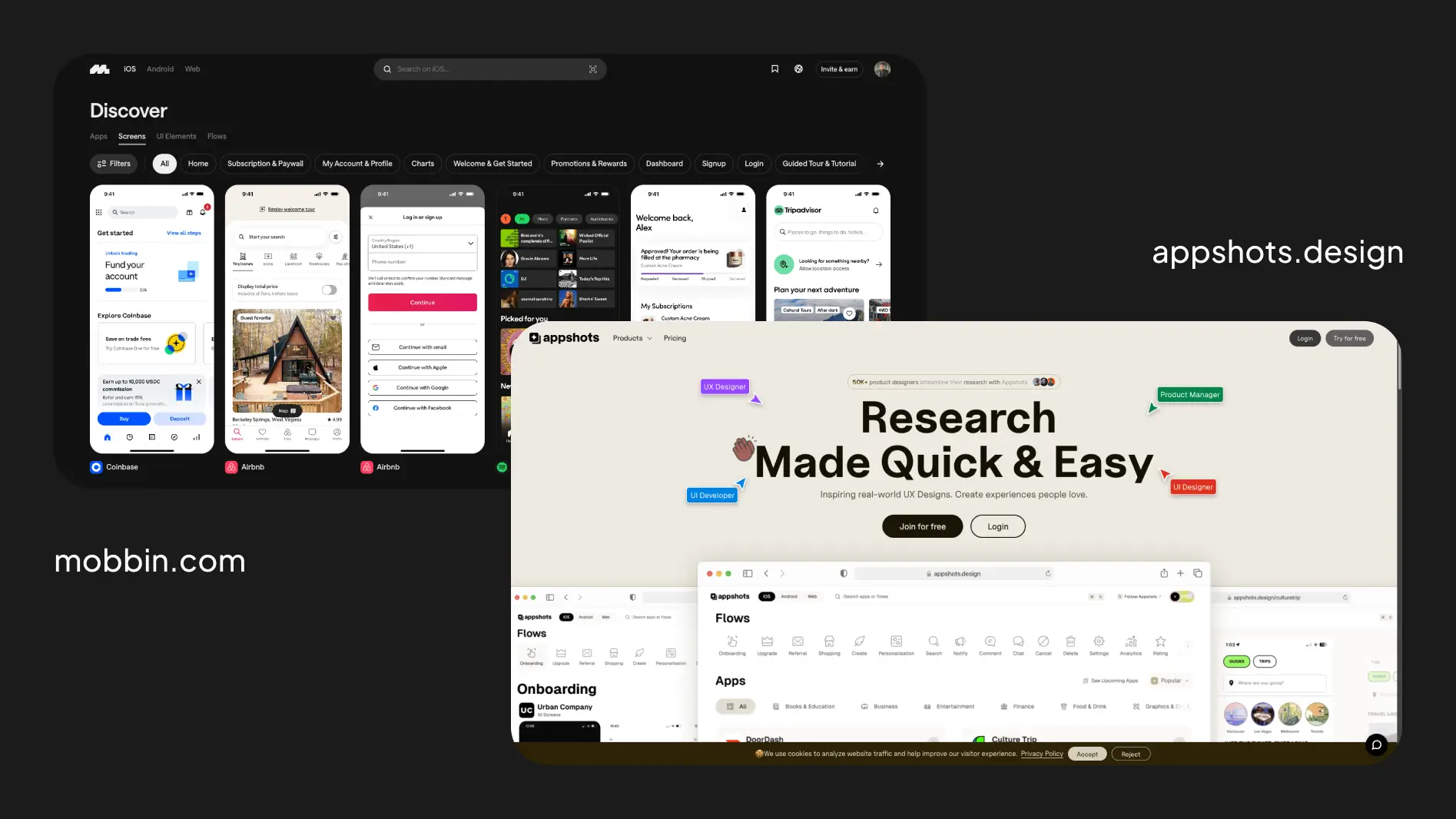Reference resources — Mobbin and Appshots