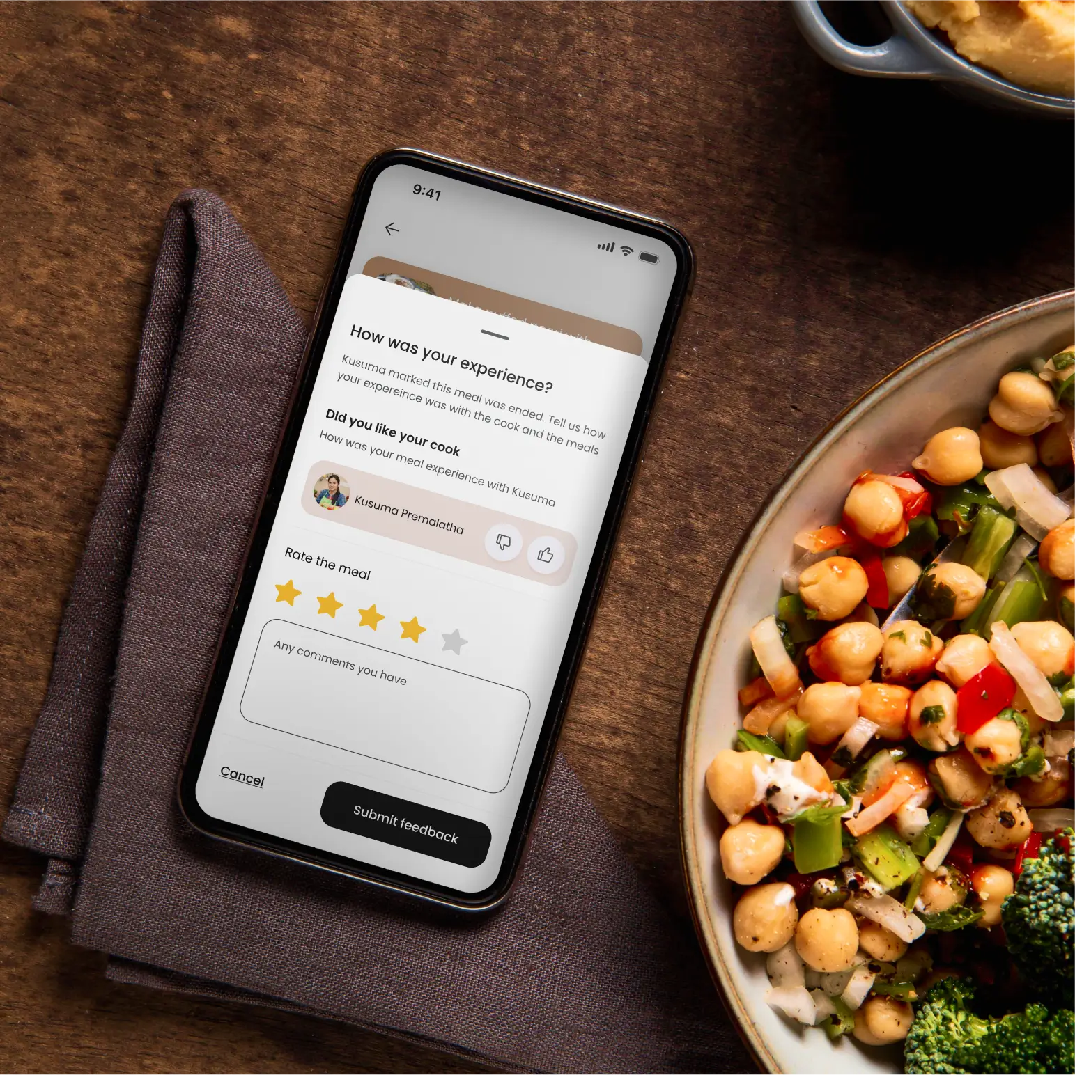 Post-meal rating flow