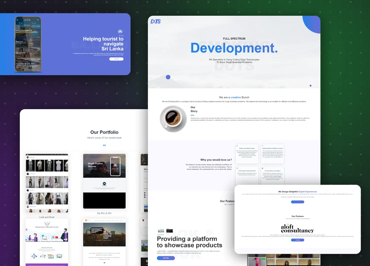 Screenshots of the old smokingdots website