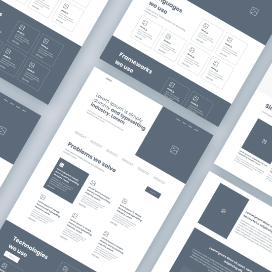 Wireframe design for the smokingdots website