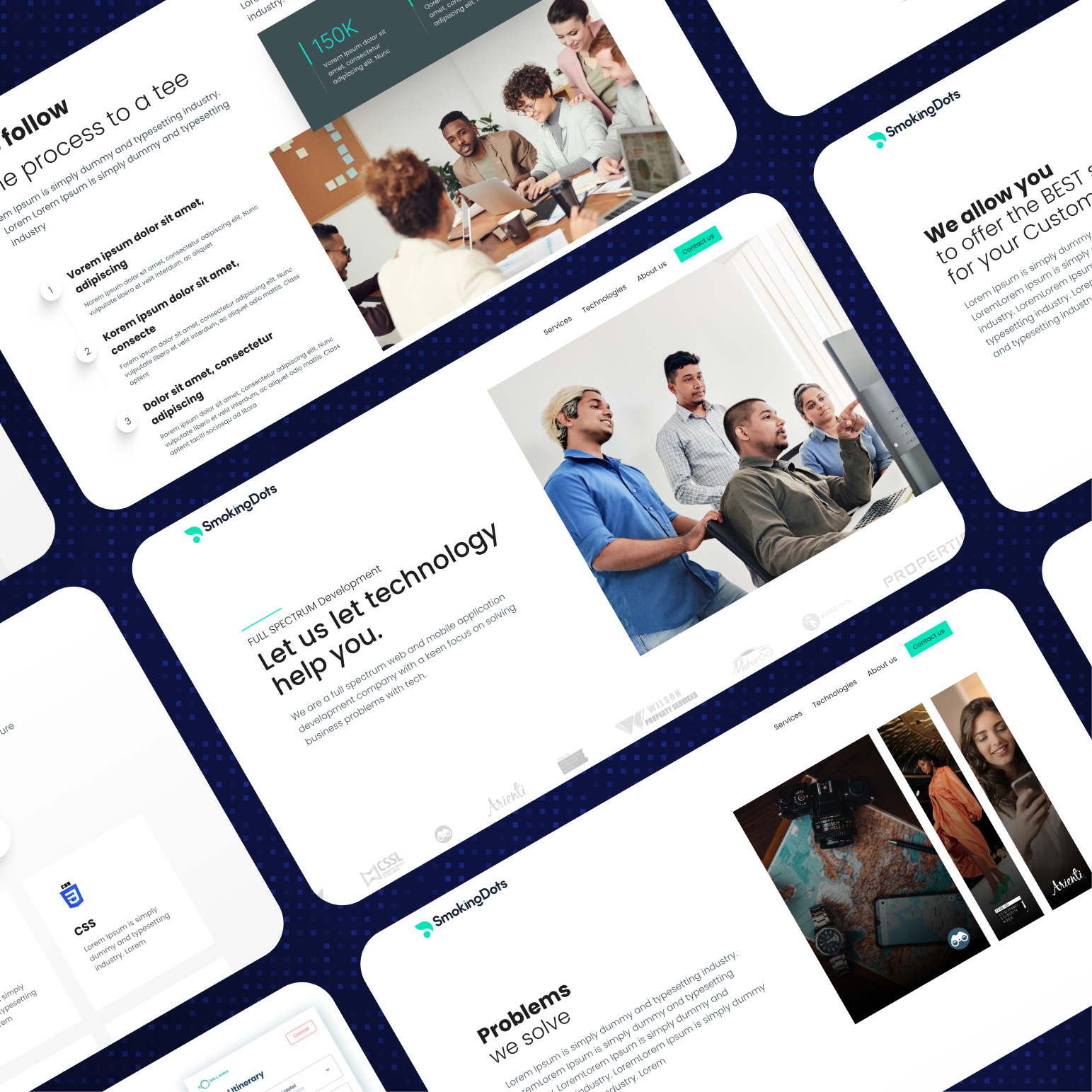 Home page setup to showcase the team